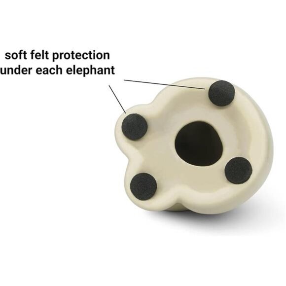 Ceramic Elephant Figurine Set Beige Grey Love Decor Gift for Her Home Table - Picture 6 of 7